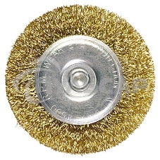 Щетка для дрели Matrix 40 мм, плоская со шпилькой, латунированная витая проволока