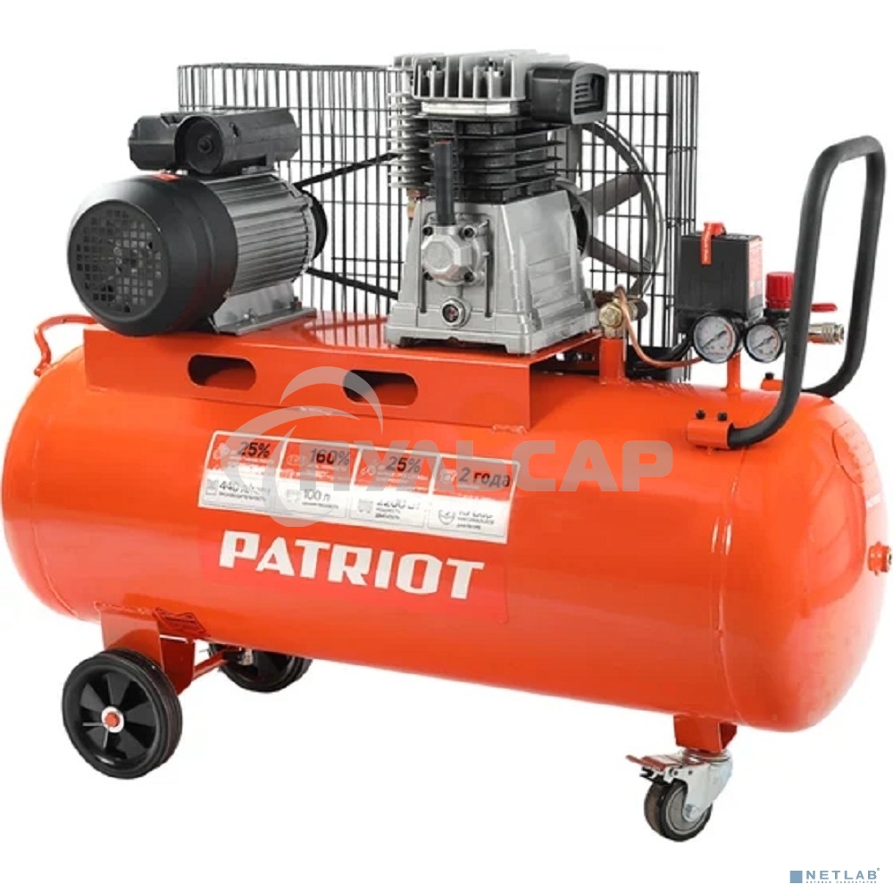 Компрессор поршневой Patriot PTR 100-440I масляный 440л/мин 100л 2200Вт оранжевый