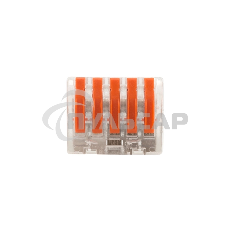 Универсальная клемма 5-проводная, прозрачная (0,08-2,5/4 мм²) (40 шт./уп.) Rexant