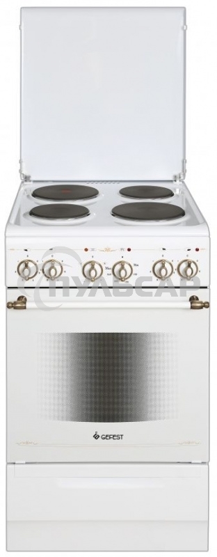 Плита электрическая Gefest ЭП Н Д 5140-01 0121 белый, конфорок 4 шт, духовка 55 л, 50 см x 85 см x 58.5 см