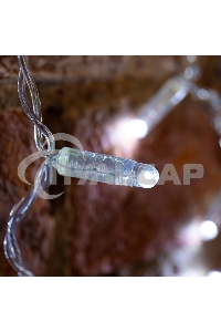 Гирлянда Светодиодный Дождь 2х1,5 м, эффект мерцания, прозрачный провод, 230 В, диоды белые