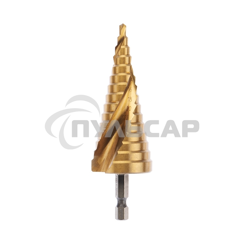 Сверло по металлу ступенчатое ТИТАН 4,0-32,0 мм 102 mm 65 HRC Р6М5 TiN Kranz