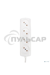 Удлинитель PROconnect OPTIMA 4 гнезда, 3 м, 2х0.75 мм², б/з, белый