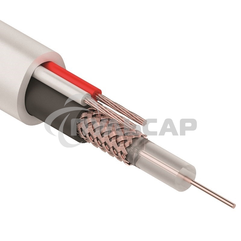 Кабель КВК-В-1,5+2x0,50 мм² (Cu/Cu) белый (бухта 200 м) Rexant