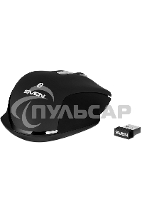 Мышь беспроводная SVEN RX-590SW черный, 1600 dpi, радиоканал, Bluetooth, USB, кнопки - 7
