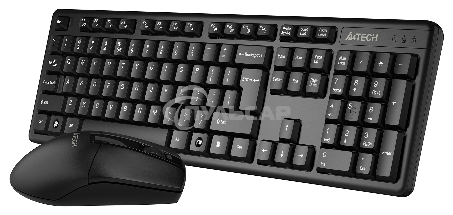 Комплект клавиатура + мышь A4Tech 3330N клав:черный мышь:черный USB беспроводная Multimedia