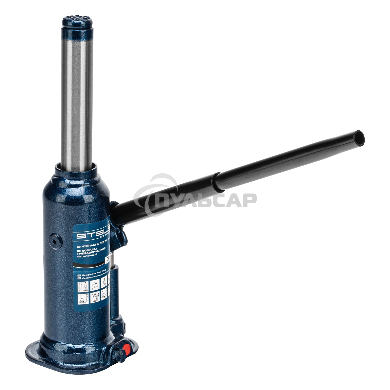 Домкрат гидравлический бутылочный, 3 т, h подъема 188–363 мм Stels