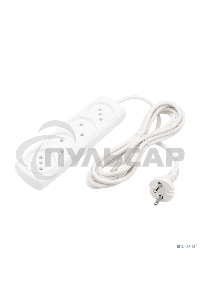 Удлинитель PROconnect OPTIMA 4 гнезда, 3 м, 2х0.75 мм², б/з, белый