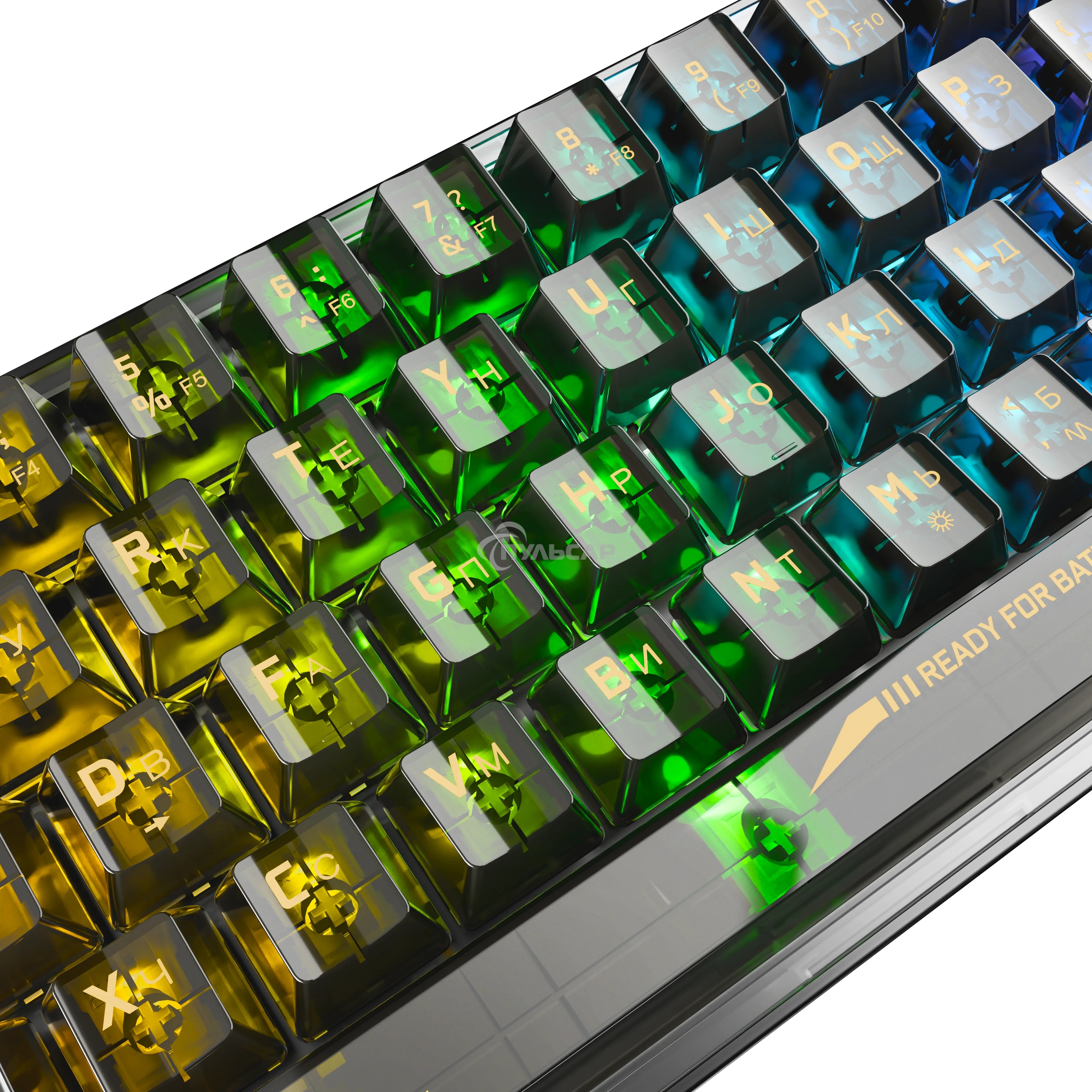 Клавиатура проводная игровая Redragon Fizz прозрачно-черная (USB, +ICE, 61 кл., RGB подсветка)