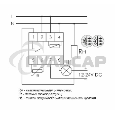 Регулятор температуры RT-820M (от -25 до +130 град.C; микропроцессорный; многофункц.; цифровая индикация; выносной датчик с термоус. проводом; монтаж на DIN-рейке 35мм 230В 16А 1Z IP20) F&F EA07.001.007