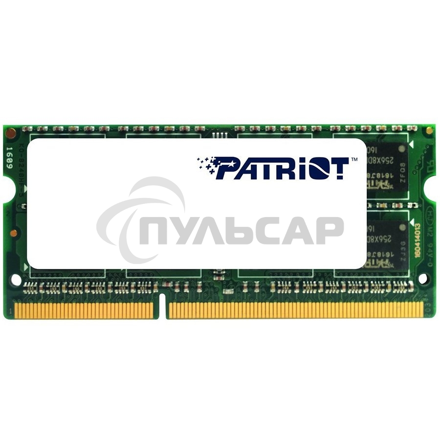 Оперативная память Patriot, DDR3L, 4Gb (1x4 Gb), 1600 MHz, CL11, SO-DIMM