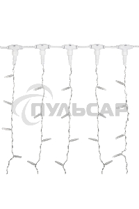 Гирлянда Светодиодный Дождь 2х1,5 м, эффект мерцания, прозрачный провод, 230 В, диоды белые