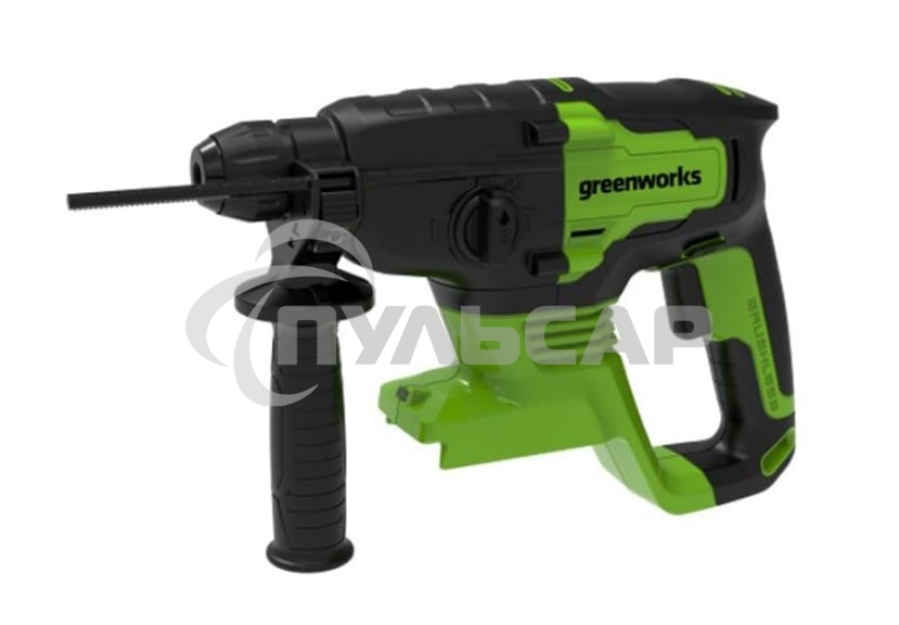 Перфоратор аккумуляторный бесщеточный GreenWorks GD24SDS2 2 ДЖ, 24V, c 1хАКБ 4 Ач и ЗУ в сумке (3803007UB)