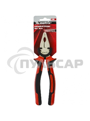 Плоскогубцы Matrix NICKEL, 200 мм, никелированные, двухкомпонентные рукоятки