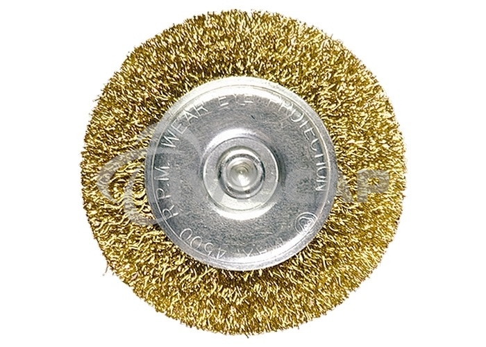 Щетка для дрели Matrix 40 мм, плоская со шпилькой, латунированная витая проволока