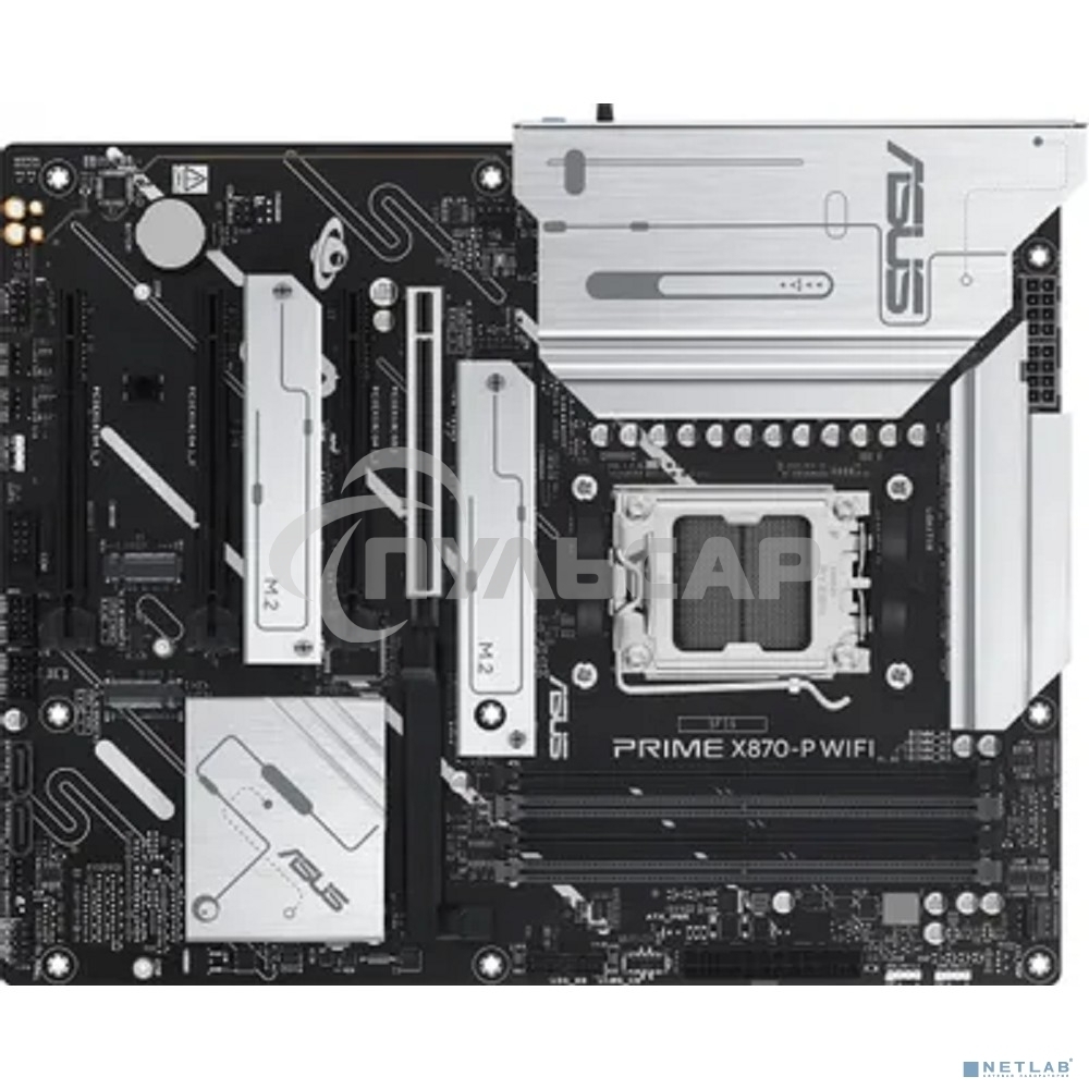 Материнская плата ASUS PRIME X870-P, AM5, AMD X870, 4xDDR5, 2xSATA, 4xM.2, 1xPCIe 5.0 x16, 2xPCIe 4.0 x1, 1xHDMI, 2xUSB-C, 1x 2.5Gb LAN, 4xUSB-A 3.2 Gen 1, 1xUSB-A 3.2 Gen 2, 4xUSB-A 2.0, 3x3.5 мм, 7.1, ATX