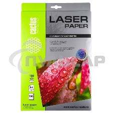 Фотобумага Cactus CS-LPA4100100 A4/100г/м2/100л./белый глянцевое для лазерной печати