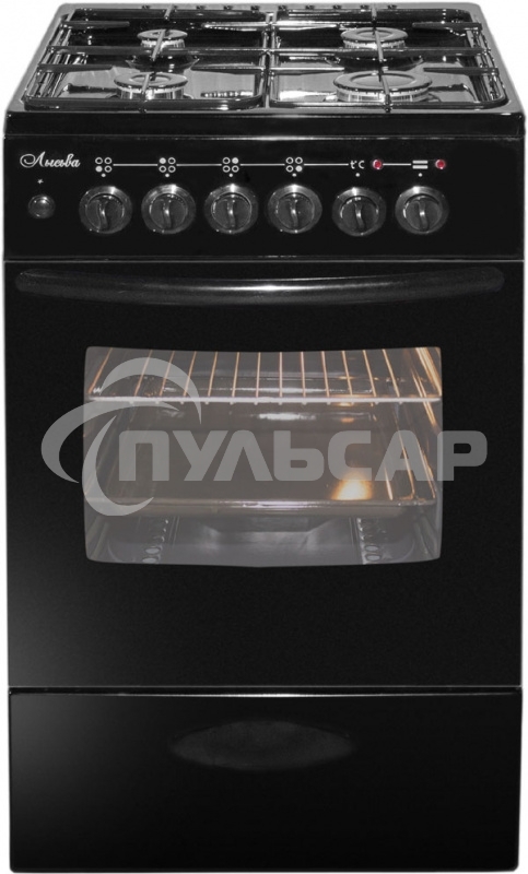 Плита комбинированная Лысьва ЭГ 401 МС-2у черный, конфорок 4 газовых, духовка 57 л, 50 см x 84 см x 60 см (без крышки)