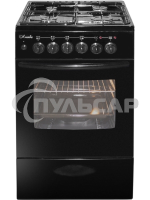 Плита комбинированная Лысьва ЭГ 401 МС-2у черный, конфорок 4 газовых, духовка 57 л, 50 см x 84 см x 60 см (без крышки)