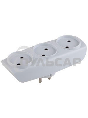 Бытовые удлинители ЭРА SP-3-W белый Тройник 3гн, без заземл.