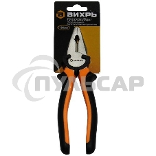 Плоскогубцы ВИХРЬ 180мм.,никелированные,двухкомпонентные рукоятки