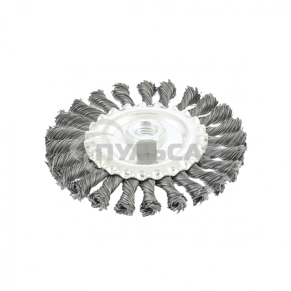 Щетка Matrix для УШМ, 125 мм, М14, Плоская, крученая проволока 0,5 мм