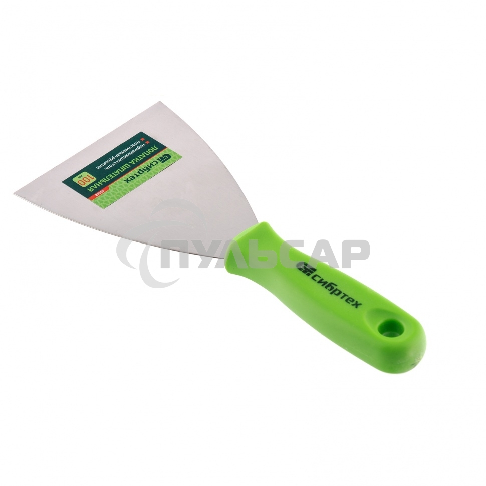 Шпательная лопатка из нержавеющей стали, 100 мм, пластмассовая ручка Сибртех 85548