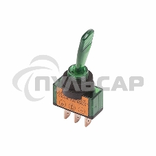 Тумблер 12V 20А (3c) ON-OFF однополюсныйс зеленой подсветкойRexant