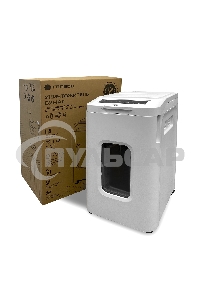 Уничтожитель документов ГЕЛЕОС АП55-5, DIN P-5 (5 ур-нь секр.), фрагмент 1,9х12мм, АВТОПОДАЧА 400 лист (70г/м2), пл.карты/скрепки/скобы, 55 литров