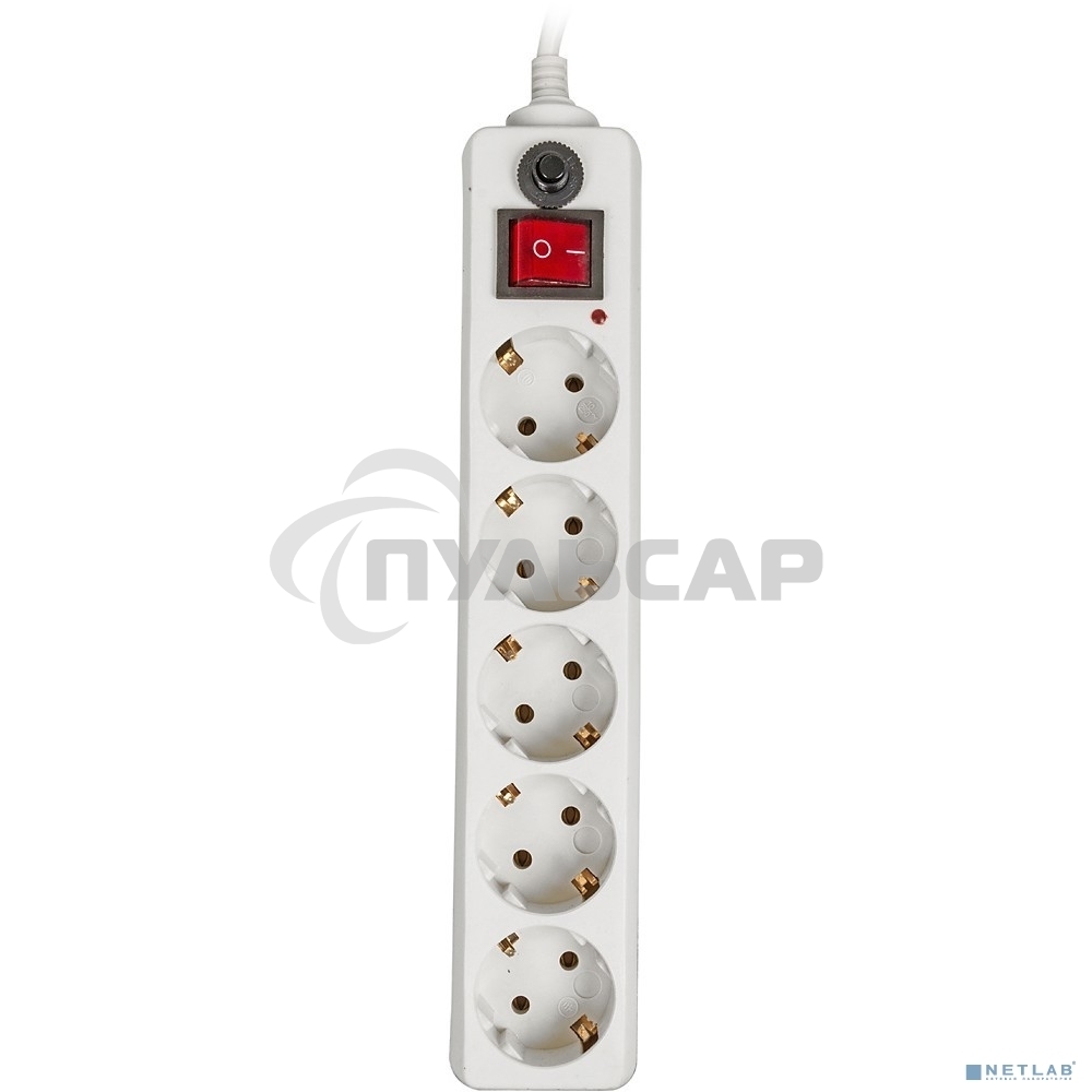 Сетевой фильтр Buro 500SH-5-W 5м (5 розеток) белый (коробка)