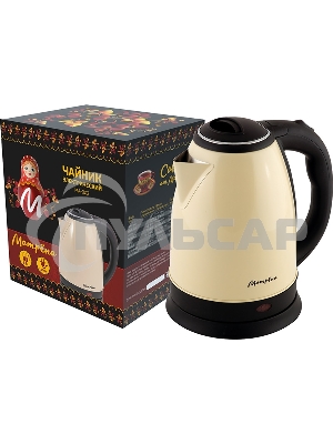 Чайник электрический Матрена MA-002 электрический (1,8 л) стальной бежевый