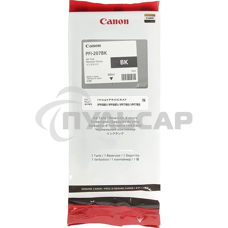 Картридж струйный Canon PFI-207 BK (8789B001) черный (300 мл) для Canon imagePROGRAPH iPF680, 685, 780, 785
