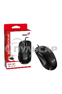 Мышь проводная Genius DX-101 черный, 1200 dpi, USB, кнопки - 3