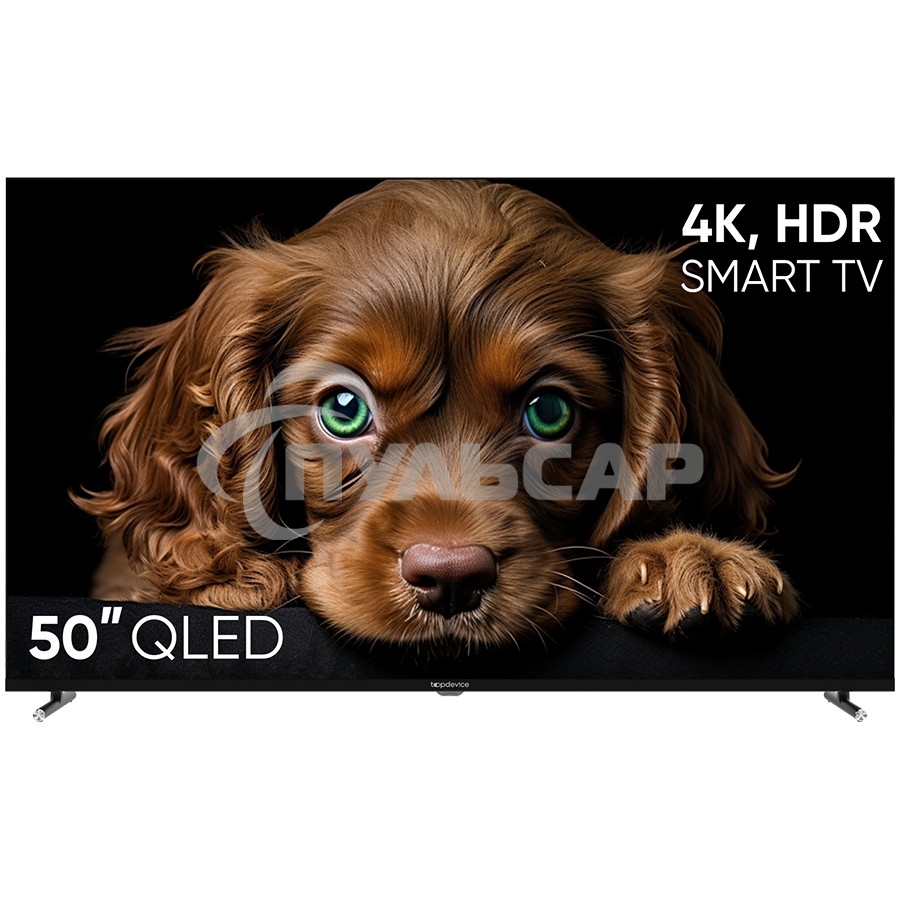 Телевизор Topdevice 50'' TDTV50CQ08U черный A-QLED UHD 60Hz Smart 2/8Gb