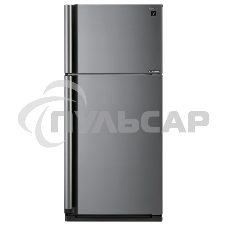 Холодильник Sharp SJXE55PMSL серебристый двухкамерный 388/148 л морозилка сверху