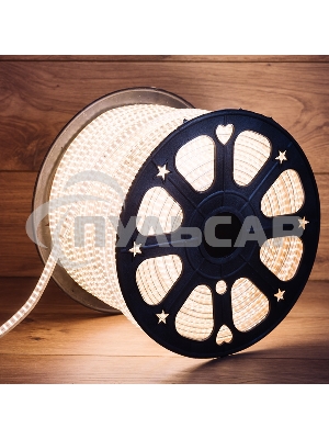 Лента светодиодная Neon-night 220 В, 6.5x15 мм, IP67, SMD 3014, 240 LED/m, цвет свечения теплый белый, 100 м