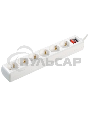 Удлинитель 6х5м с заземл. 16А IP20 У06К с выкл. 2P+PE ИЭК WYP10-16-06-05-ZK-N