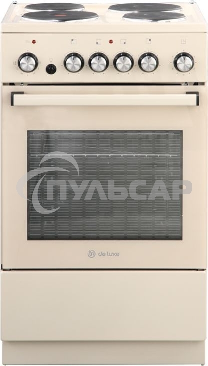 Плита электрическая De Luxe 5004.16э 016 бежевый, конфорок 4 шт, духовка 46 л, гриль, 50 см x 85 см x 50 см