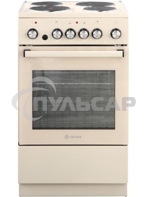 Плита электрическая De Luxe 5004.16э 016 бежевый, конфорок 4 шт, духовка 46 л, гриль, 50 см x 85 см x 50 см