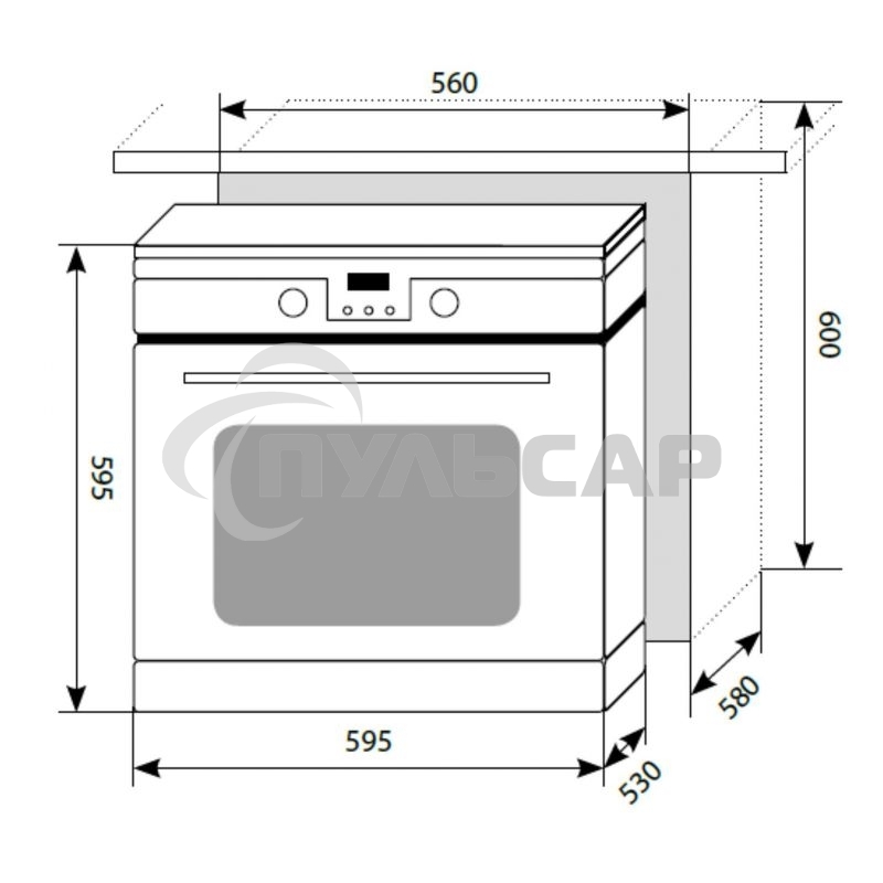 Духовой шкаф встраиваемый LEX EDP 093 WH NEW белый