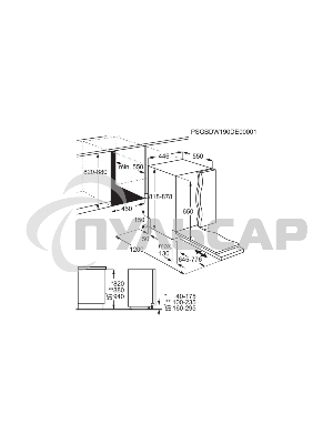 Встраиваемая посудомоечная машина Electrolux EEA71210L, черный, 44.6 см, 9 компл., 49 дБ, класс F