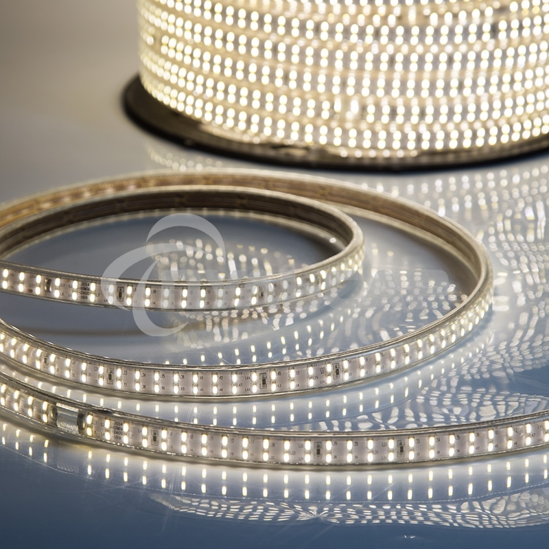 Лента светодиодная Neon-night 220 В, 6.5x15 мм, IP67, SMD 3014, 240 LED/m, цвет свечения теплый белый, 100 м