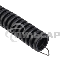 Труба гофрированная из ПНД, с зондом, черная, Ø16 мм, (бухта 50 м/уп.) Rexant