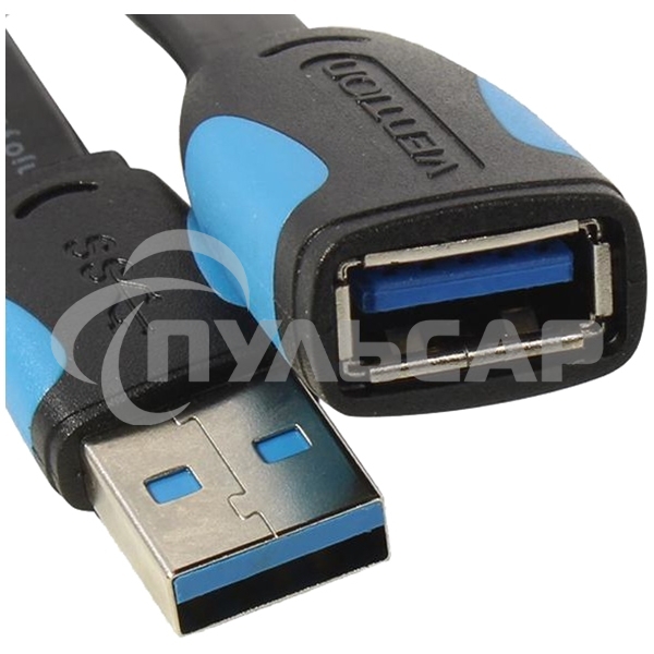 Кабель-удлинитель Vention USB 3.0 AM/AF - 2 м плоский VAS-A13-B200