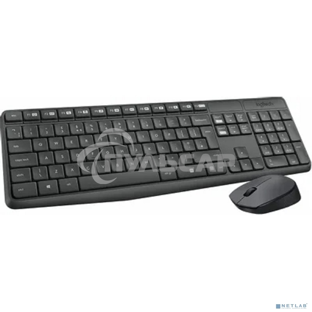 Комплект клавиатура + мышь Logitech MK235 клав:черный мышь:черный USB беспроводная