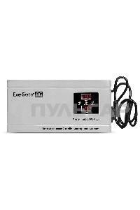 Стабилизатор напряжения ExeGate Master Turbo AVS-1000 (1000ВА, 100-265В, цифр. индикация вход/вых. напряжения, 220В±8%, КПД 98%, 5 уровней защиты, задержка, усиленный метал.корпус, евророзетка, RTL)