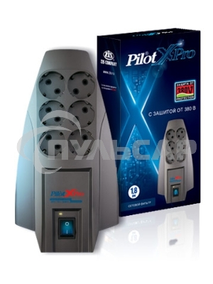 Сетевой фильтр Pilot X-Pro 3м (6 розеток) серый (коробка)