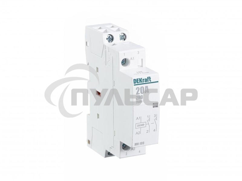 Модульный контактор 2НО 20А 230В МК-103 DEKraft