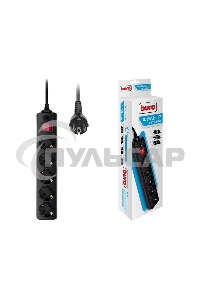 Сетевой фильтр Buro 500SH-5-B 5м (5 розеток) черный (коробка)