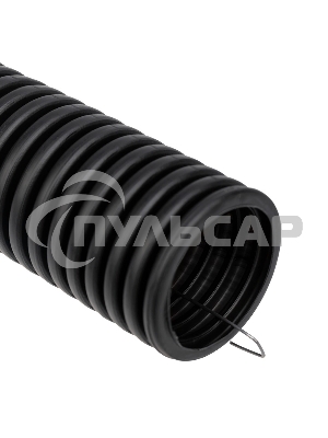 Труба гофрированная из ПНД, с зондом, черная, Ø50 мм (бухта 15 м/уп.) Rexant